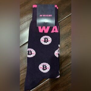 Sockrates Bitcoin Themed Purple and Pink Socks 2 pair